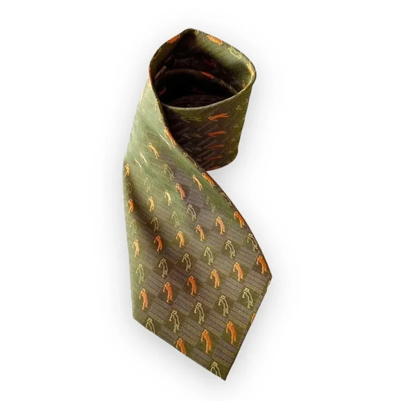 Tommy Bahama Off Island Jungle Green Golf Tie Golfer Master’s Tiger Woods Putter - Picture 1 of 7